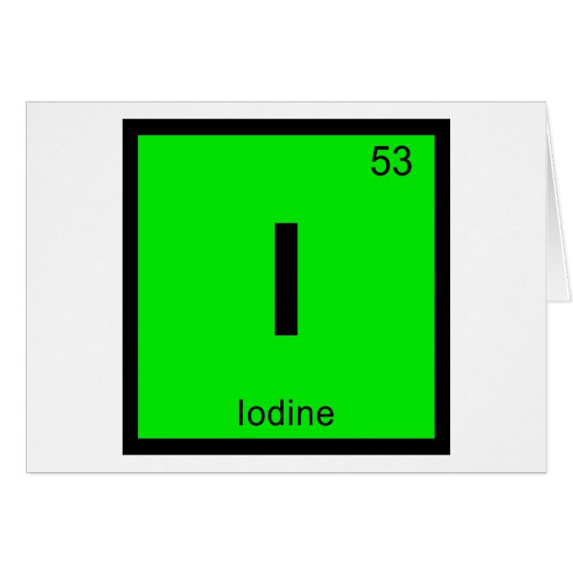 I - Jod Kemi Periodiska Systemet Symbol Hälsningskort (Framsidan Horizontal)
