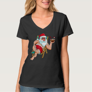 I juli jultomten vid Beach Independence day-sommar T Shirt