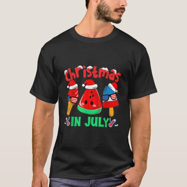 I juli Vattenmelon Is Pops Tomte T Shirt (Framsida)