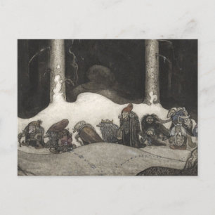 I julnatten 1913 av John Bauer Helg Vykort