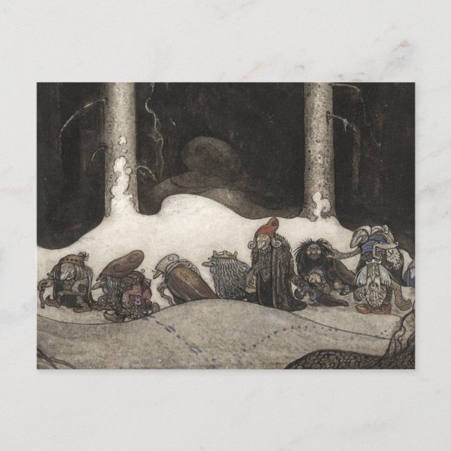 I julnatten 1913 av John Bauer Helg Vykort (Framsida)