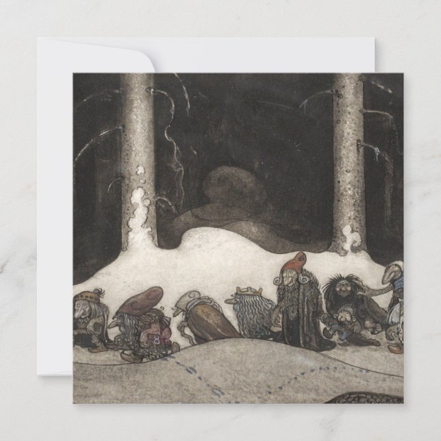 I julnatten 1913 av John Bauer Julkort (Framsida)