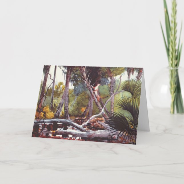 I Jungle, Florida av Winslow Homer, bra art Helgkort (Framsida)