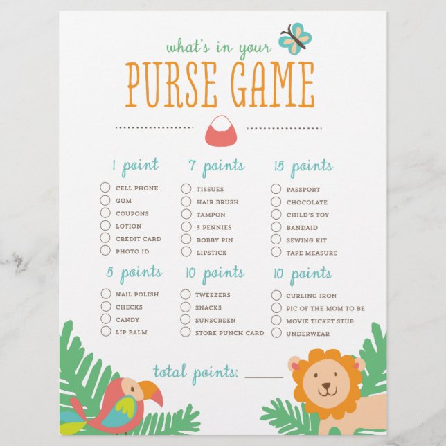 I Jungle What's in Your Purse? Spel (Framsida)
