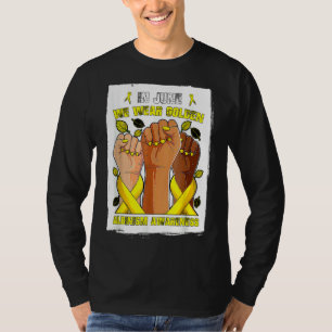 I juni är vi Bära Golden for Albinism Awareness Mo T Shirt