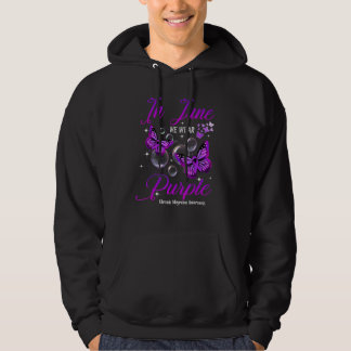 I Juni Bär Vi Lila Fjäril Kronisk Migrän Hoodie