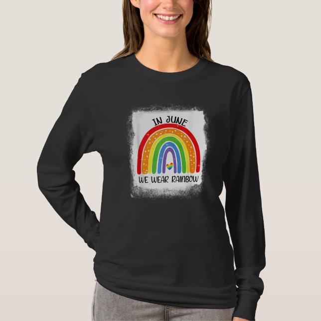 I juni Bära Rainbow Lgbt Pride Gay Month T Shirt (Framsida)