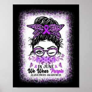 I juni Bäror vi Lila Alzheimer Awareness Messy B Poster