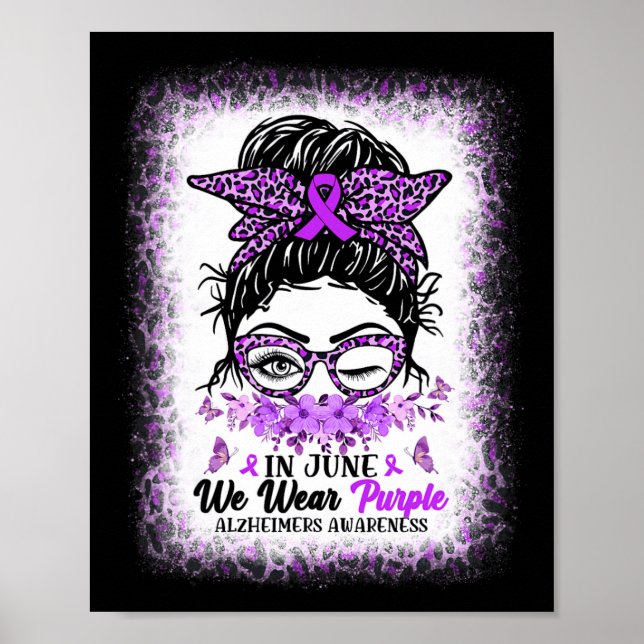 I juni Bäror vi Lila Alzheimer Awareness Messy B Poster (Framsidan)