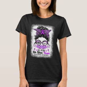 I juni Bäror vi Lila Alzheimer Awareness Messy B T Shirt