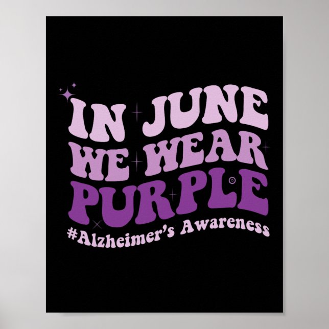 I juni Bäror vi Lila Alzheimer Awareness Month G Poster (Framsidan)