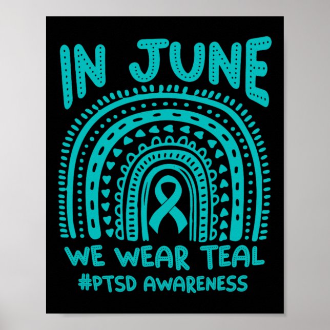 I juni Bäror vi Teal #ptsd Awareness Poster (Framsidan)