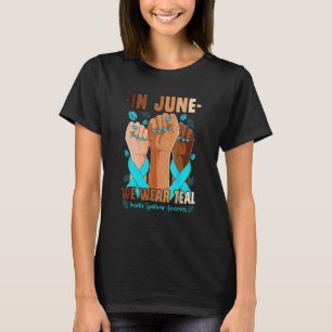 I juni Bäror vi Teal Tourette Syndrome Awareness H T Shirt