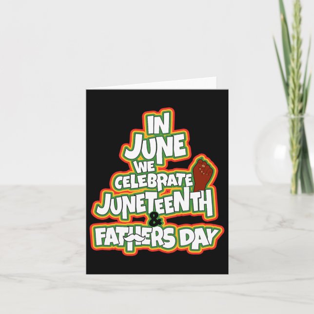 I juni firar vi tioelfte och Fars dag Kort (Framsida)