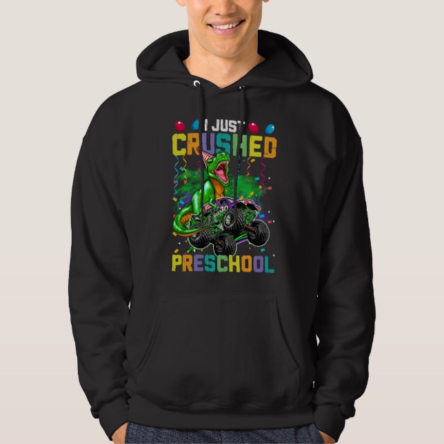 I Just Crushed PreSchool Dinosaur Boys Kids Monste Hoodie (Framsida)
