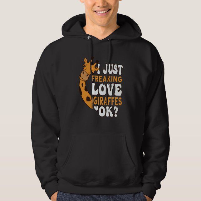 I Just Freaking Love Giraffes for Kids Hoodie (Framsida)