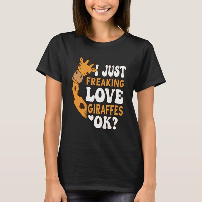 I Just Freaking Love Giraffes for Kids T Shirt (Framsida)