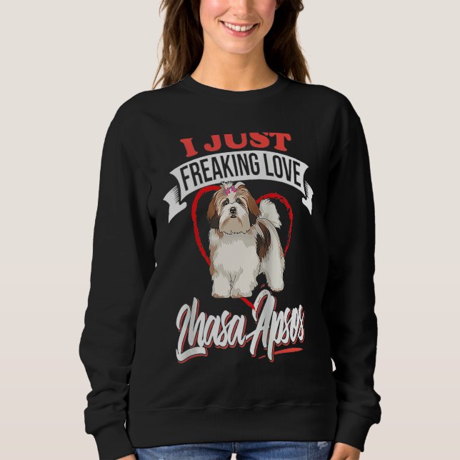 I Just Freaking Love Lhasa Apsos Dog Raglan Baseba T Shirt (Framsida)