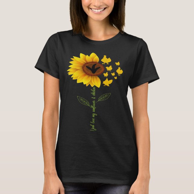 I Just Love My Sunflowers Yellow Flowers & Cute Ch T Shirt (Framsida)