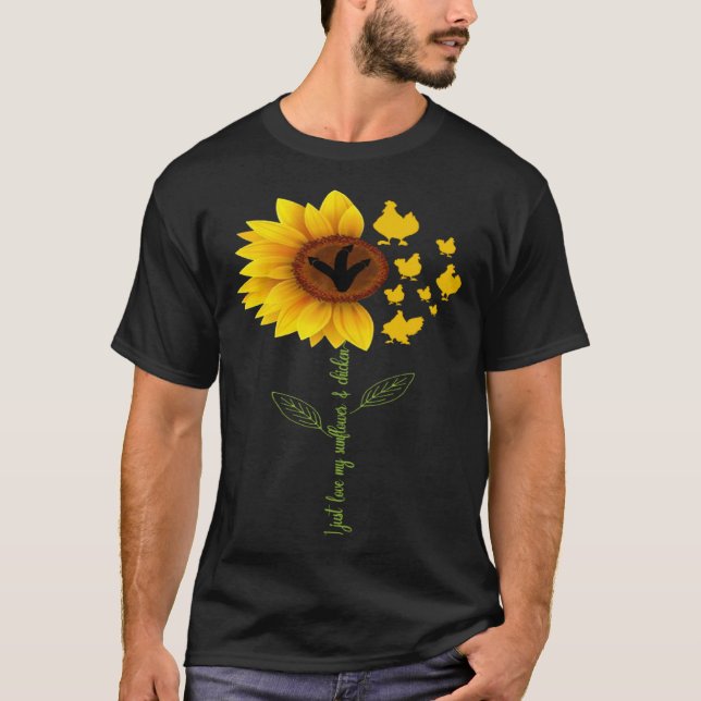 I Just Love My Sunflowers Yellow Flowers & Cute Ch T Shirt (Framsida)