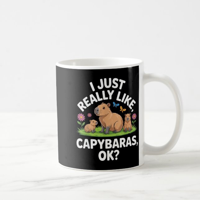 I Just Really Like Capybaras Ok_ Animal Lover Funn Kaffemugg (Höger)