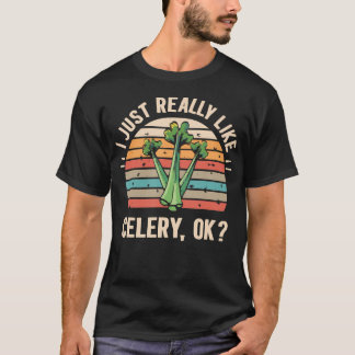 I Just Really Like Celery Ok Funny Vegan Organic V T Shirt
