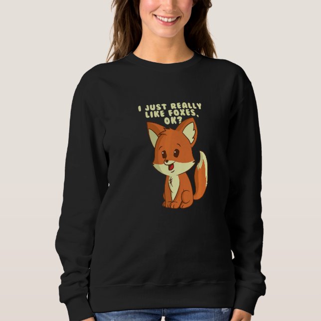 I Just Really Like Foxes Kids Animal Cute Fox T Shirt (Framsida)