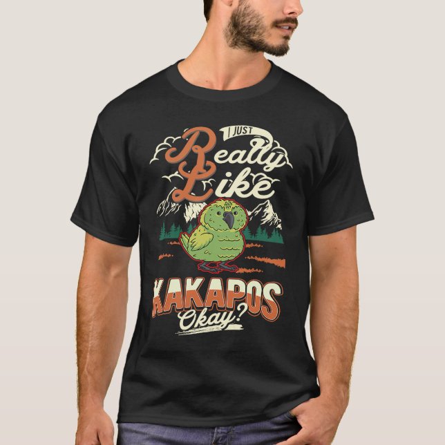 I just really like Kakapos Night Parrot Kakapo T Shirt (Framsida)