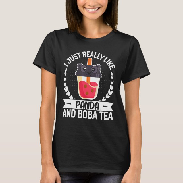 I Just Really Like Panda and Boba Tea   Panda T Shirt (Framsida)