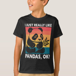 I Just Really Like Pandas OK – Cute Retro Panda T Shirt