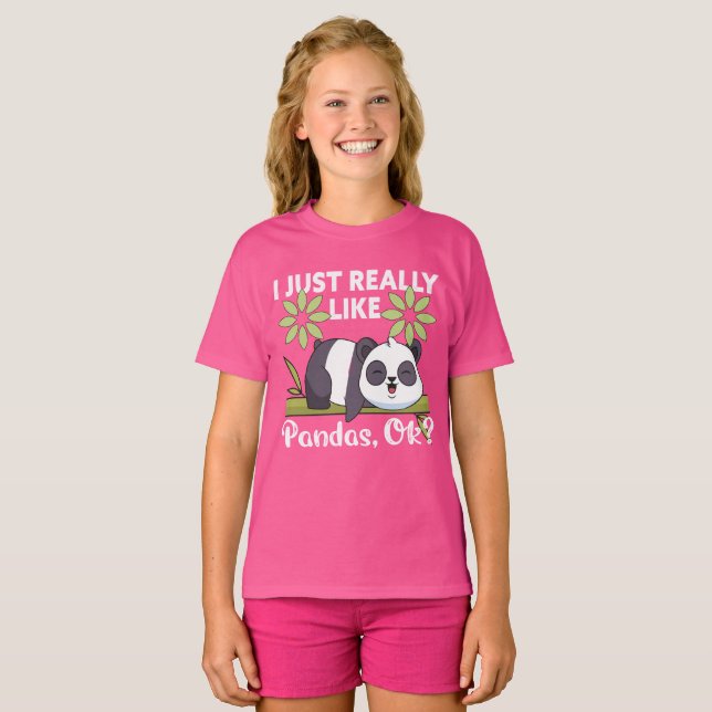 I Just Really Like Pandas OK Funny Cute Animal T Shirt (Hel framsida)