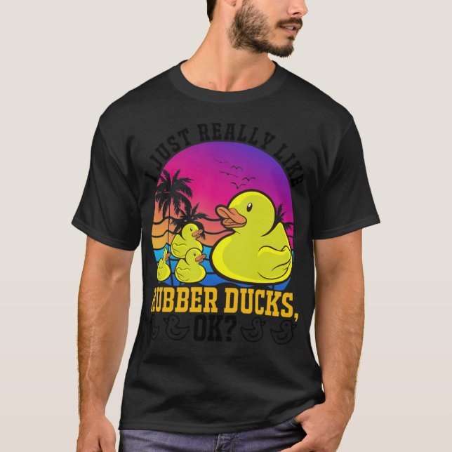 I Just Really Like Rubber Ducks Duck pet labrador  T Shirt (Framsida)