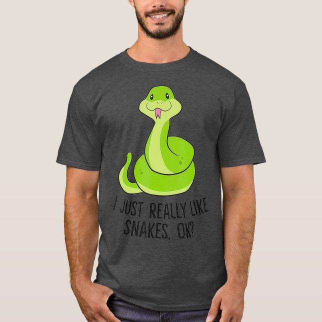I Just Really Like Snakes Ok Cute Snake Gift T Shirt (Framsida)