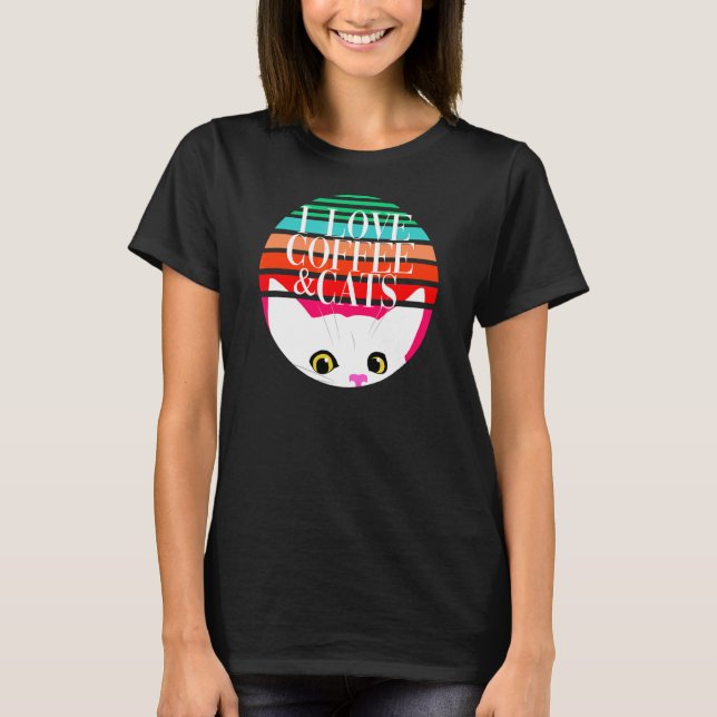 I Kaffe och katter i Kärlek T Shirt (Framsida)