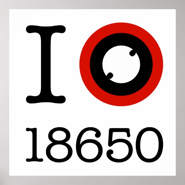 I Kärlek 18650 Li-Ion-batterier Poster (Framsidan)