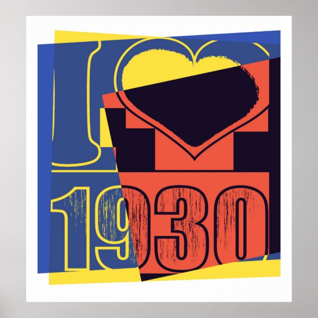 I kärlek 1930 - poster av poppkonst (Framsidan)