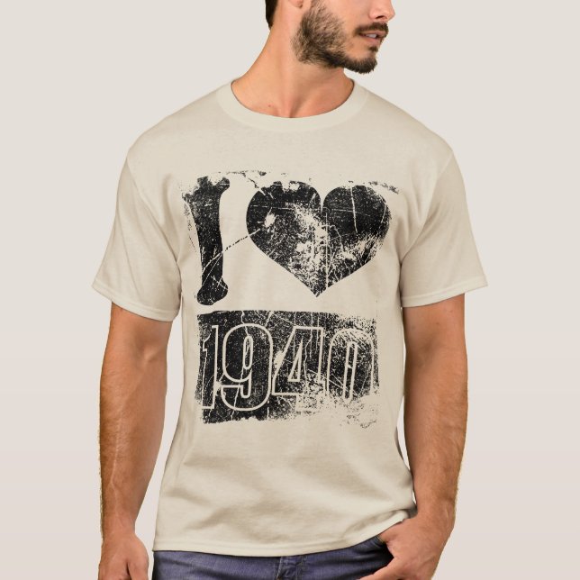 I kärlek 1940 - Svart Vintage T-shirt (Framsida)