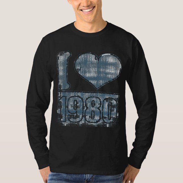 I kärlek 1980 Vintage T-Shirt (Framsida)