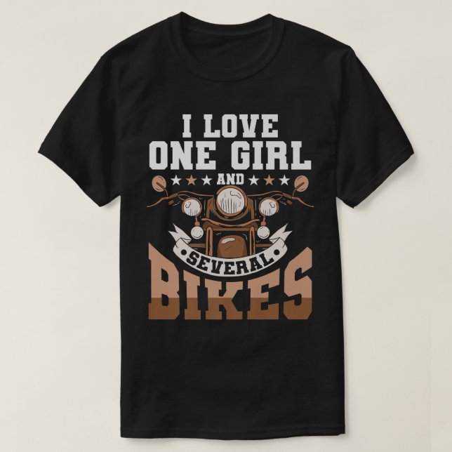 I Kärlek 1 Girl och flera bikes - Lustigt Biker Mo T Shirt (Design framsida)