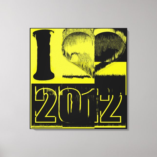 I kärlek 2012 - Black Gult Fine Art Wrapped Canvas (Framsida)