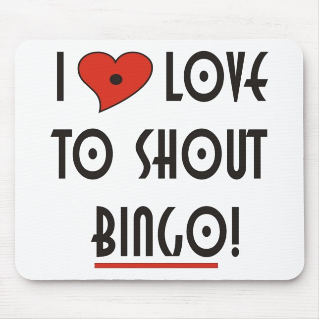 I Kärlek 2 Shout Bingo Mouse Pad Musmatta (Framsidan)