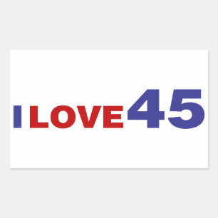 I Kärlek 45 Rektangulärt Klistermärke