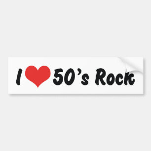 I Kärlek 50's Sten 'n Roll Bumper Sticker Bildekal