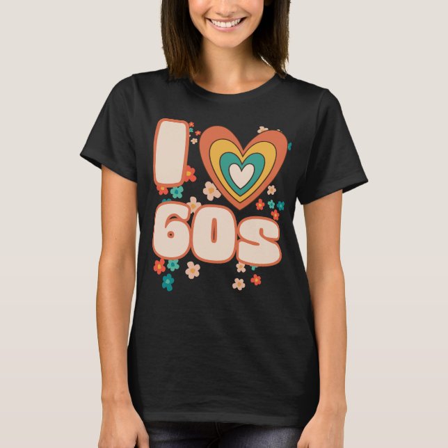 I KÄRLEK 60-talets groovy retro T Shirt (Framsida)