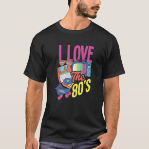 I Kärlek 80:s Temaparty Costume Vintage Retro T Shirt