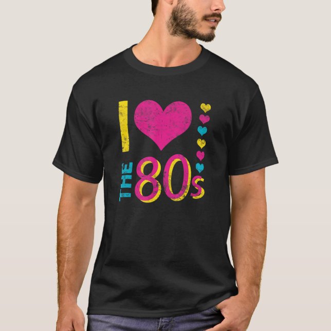 I Kärlek 80-talets fina Retro Party-kostym för T Shirt (Framsida)