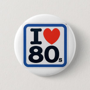 I kärlek 80-talets märke knapp
