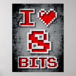 I Kärlek 8-bitar Poster