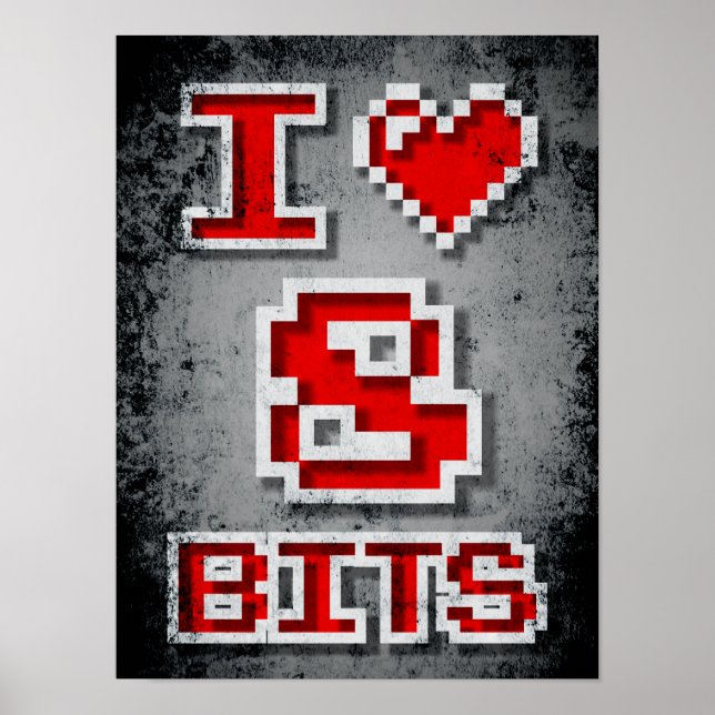 I Kärlek 8-bitar Poster (Framsidan)