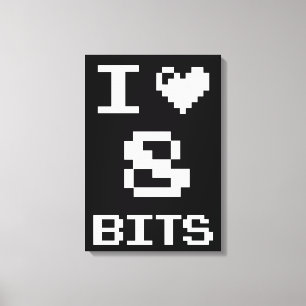 I Kärlek 8-bitars, gamergeek-design Canvastryck